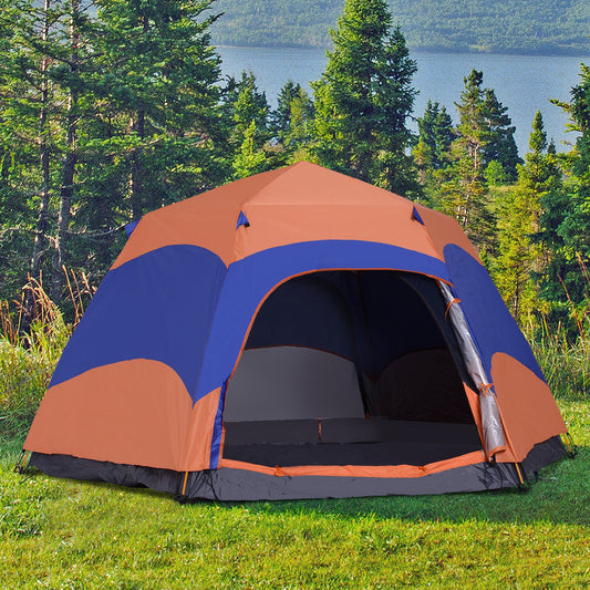 Outsunny Hexagon-Zelt für 6 Personen – Doppellagig & Schnellaufbau